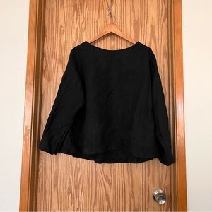 Elizabeth Suzann black linen parabola tee 2XL